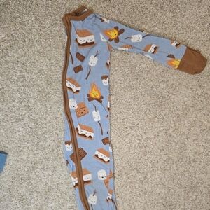 Little Sleepies Brown and Blue Pajama Onesie